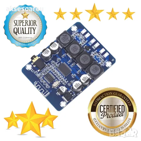 Висококачествен 2x45W 12V 24V Стерео Hi-Fi аудио Bluetooth Цифров усилвател Клас D мощен и компактен, снимка 8 - Ресийвъри, усилватели, смесителни пултове - 47510833