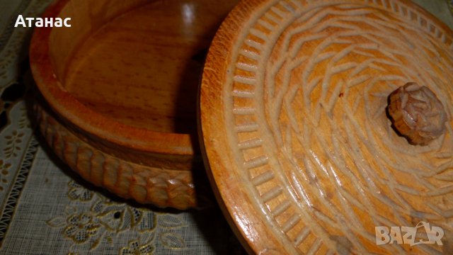 Сувенири изработени от дърво - ваза и кутия бижута  от соца , снимка 5 - Антикварни и старинни предмети - 40912303