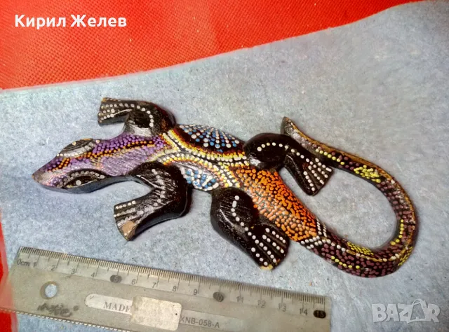 ИГУАНА ГУЩЕР ФИГУРАЛЕН ДЕКОРАТИВЕН ДЪРВЕН АРТ СУВЕНИР РЪЧНА ИЗРАБОТКА 47620, снимка 7 - Статуетки - 47695323