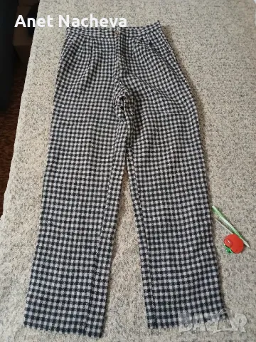 Детски зимни вълнени панталони каре