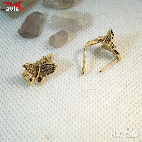 Обеци с 14К златно покритие 2141841, снимка 2 - Колиета, медальони, синджири - 52890556