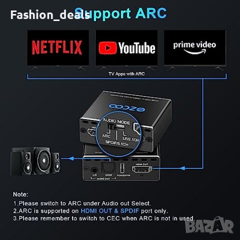 Нов Аудио конвертор HDMI към HDMI SPDIF/4K 120Hz HDMI 2., снимка 6 - Друга електроника - 41662380