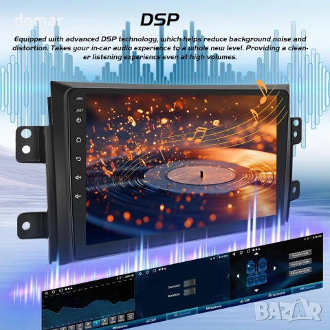 2+64G Techschermo Стерео система за Suzuki SX4 2006-2013,9-инчов екран, снимка 5 - Аксесоари и консумативи - 53415175