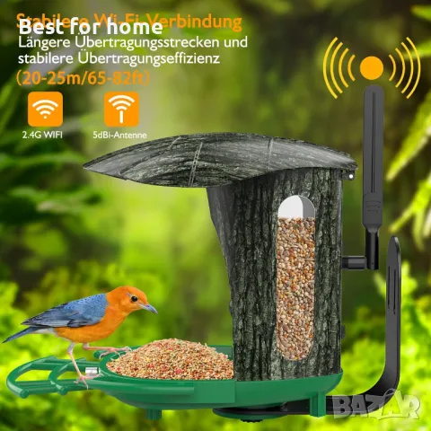 Инсталация за наблюдение на птици Lollyes Bird Feeder с камера и хранилка, снимка 4 - За птици - 48674934