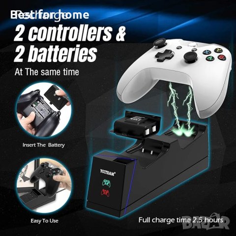 Двойна зарядна станция Yccteam, съвместима с X-One/X-One S/X-OneX контролер, снимка 2 - Други игри и конзоли - 42313897