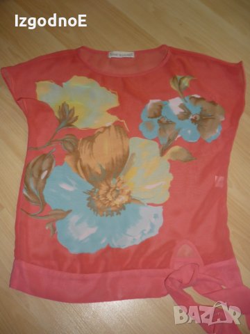 С-М Пъстра лятна блузка на цветя, снимка 3 - Корсети, бюстиета, топове - 40362431