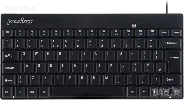Нова Жична мини клавиатура Perixx PERIBOARD-422 с USB-C и конектор USB Type-C, снимка 2 - Друга електроника - 55803812