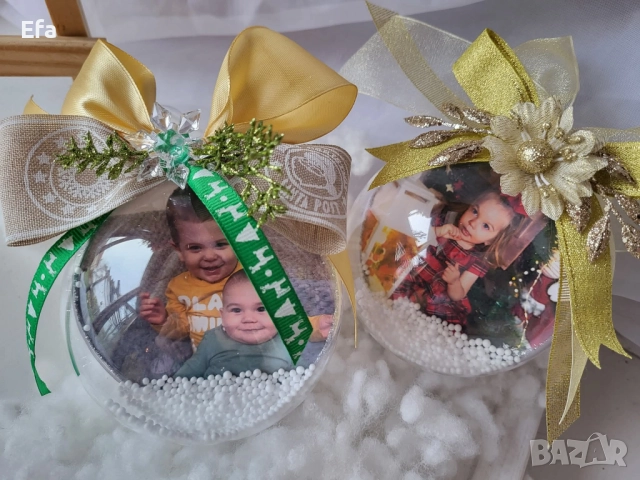 Коледни топки с фигура или снимка