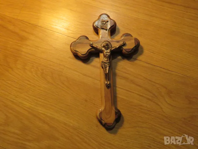 Стар кръст разпятие Исус Христос 18 х 12 см - внос от Израел, Йерусалим, снимка 4 - Антикварни и старинни предмети - 49702454