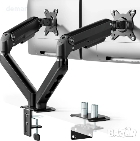 monTEK Стойка за два монитора 17–32 инча, до 9 кг всеки,VESA 75/100 мм