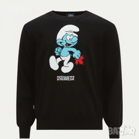 Dsquared2 x The Smurfs - Оригинален мъжки пуловер размер M, снимка 3 - Пуловери - 53393564