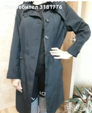 Дамски луксозен шлифер със скрита качулка.