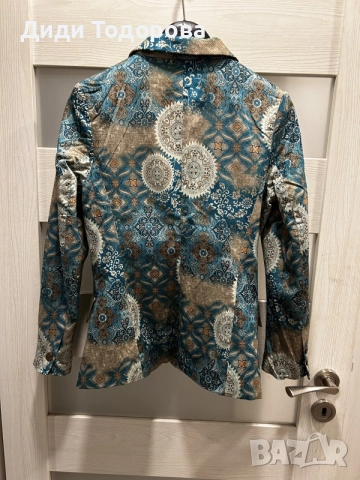 Елегантно дамско сако Mellini Fashion с ориенталски/пейсли принт, снимка 3 - Сака - 56214421