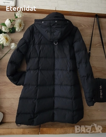 Черно зимно яке с качулка гъши пух VANNICCI , снимка 3 - Якета - 52142618