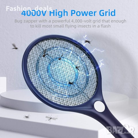 Нова Елекрическа ракета за комари LED светлина 3-слойна защитна мрежа, снимка 6 - Къмпинг мебели - 33783591