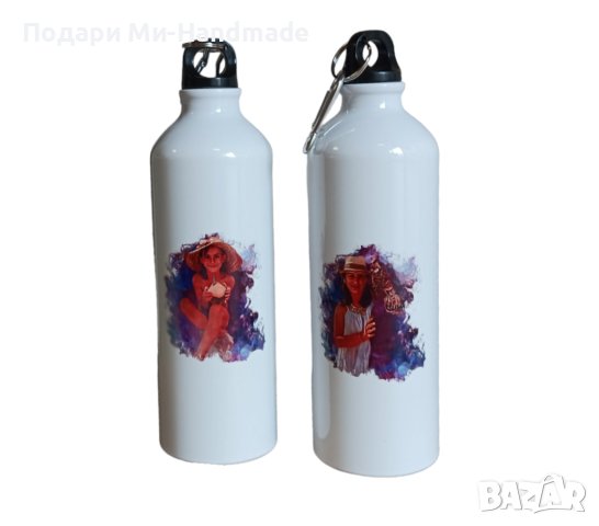Туристическа бутилка за вода със снимка , снимка 1
