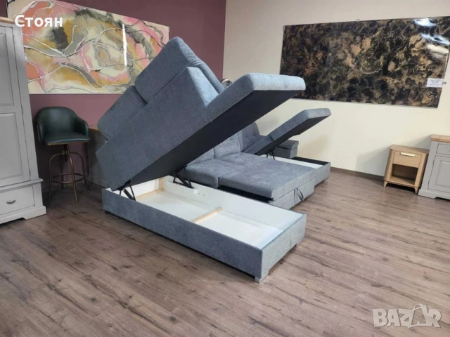 ПРОМОЦИЯ!!! Светло сив П - образен ъглов диван Nixon с функция сън, снимка 10 - Дивани и мека мебел - 52829776