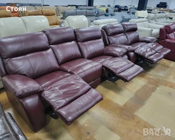 Комплект кожени дивани тройка и двойка с електрически релакс механизъм, снимка 8 - Дивани и мека мебел - 41374680