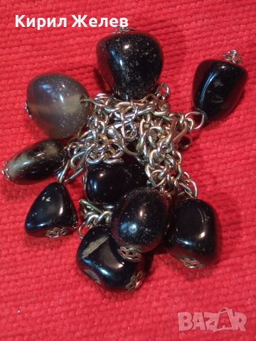 СРЕБРИСТА ВИНТИДЖ ОГЪРЛИЦА с ЕСТЕСТВЕН ОПУШЕН КВАРЦ 25196, снимка 3 - Колиета, медальони, синджири - 35353296