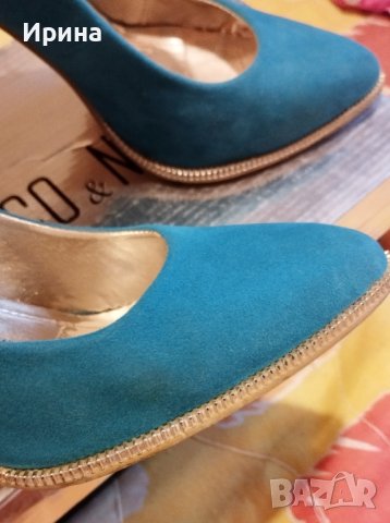 Сини дамски обувки на ток, снимка 2 - Дамски обувки на ток - 41364439