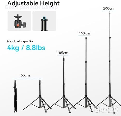 Нова SmallRig RA-S200 Стойка за Светлини - Портативна, Универсална, 200см, снимка 2 - Чанти, стативи, аксесоари - 44150483