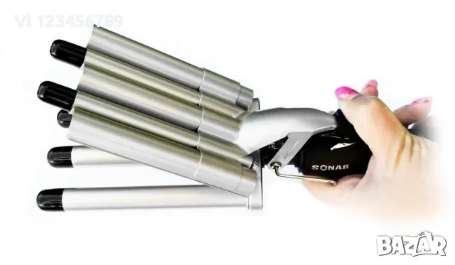 РЕТРО МАША ЗА НАКЪДРЯНЕ НА КОСА С КЕРАМИЧНО ПОКРИТИЕ SONAR SN-15 , снимка 3 - Маши за коса - 53836138