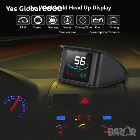 DEWIN P10 HUD OBD2 дисплей за автомобил
