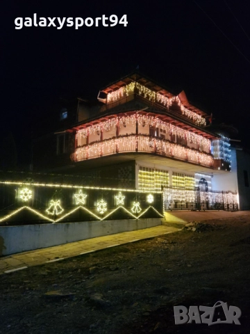 LED Топло бяла Светеща завеса 6метра х 60см с Флаш Ефект тип Висулка