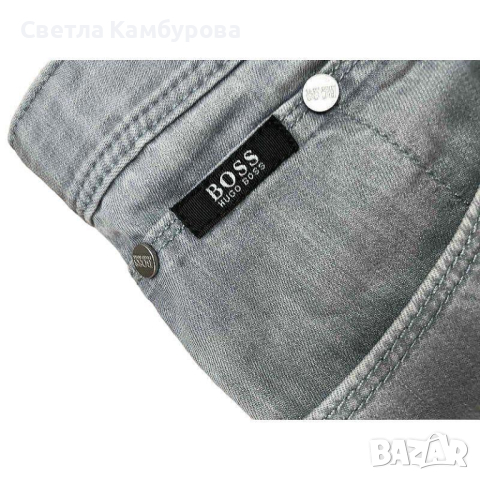 Мъжки дънки HUGO BOSS размер 32 M панталон коприна памук сив, снимка 4 - Дънки - 44589789