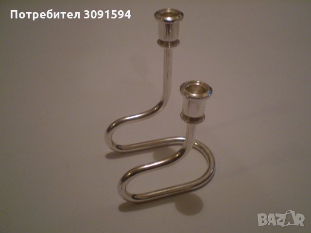 Посребрен двоен свещник, снимка 9 - Други - 34581152