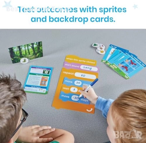 Нов Комплект за програмиране Scratch за деца 8+ – 87 части, 16 задачи, снимка 4 - Образователни игри - 51680831
