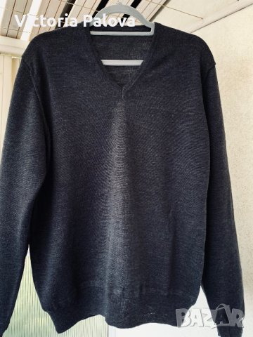 Пуловер V-деколте 100% меринос Италия