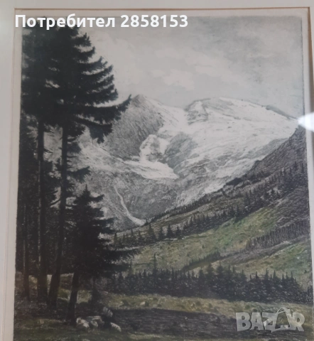Цветна гравюра върху коприна. Виенски пейзаж, снимка 4 - Картини - 53494737