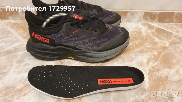 Hoka  Speedgoat 5 Gore-Tex Low Black Red W-40 2/3 185.80 лв. / 95 €, снимка 4 - Маратонки - 53610409