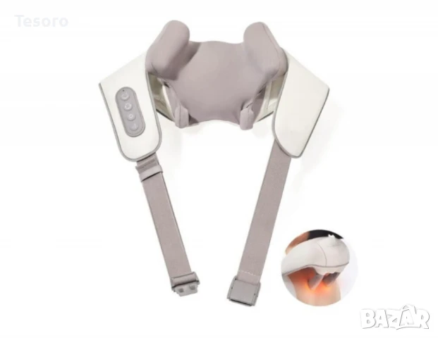 Акумулаторен масажор с топлина за врат,гръб,рамена,крака,за мускулна релаксация, снимка 4 - Масажори - 49425838