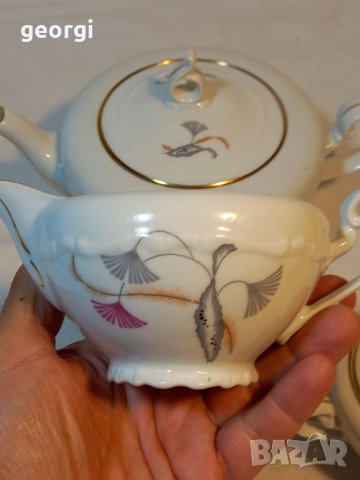 Бароков порцеланов чайник захарница и латиера Чехословакия , снимка 6 - Сервизи - 40835248