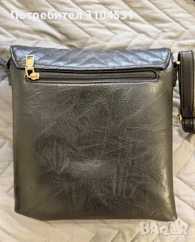 Черна кожена чанта Guess, снимка 3 - Чанти - 55848262