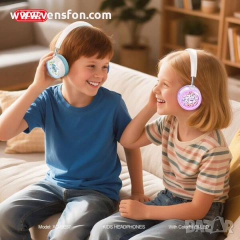  Безжични стерео Bluetooth слушалки XO Cartoon Kids /сини/, снимка 4 - Безжични слушалки - 53271005