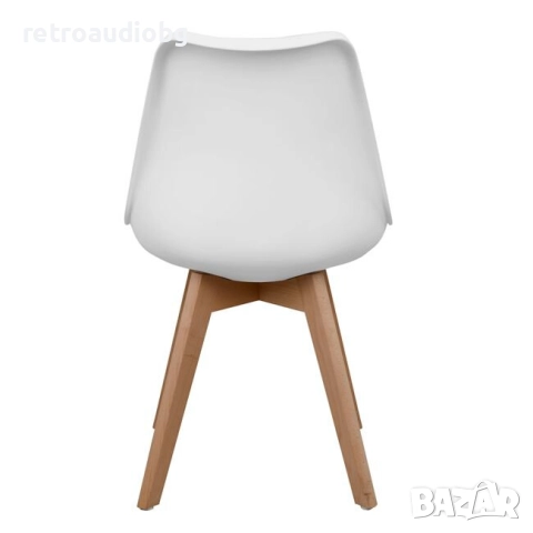   Трапезен стол Нордик в бяло, снимка 4 - Столове - 52736422