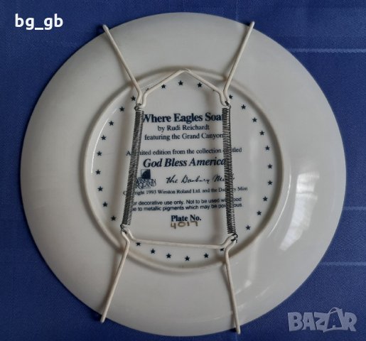 Колекционерска декоративна чиния USA, снимка 2 - Декорация за дома - 35758628
