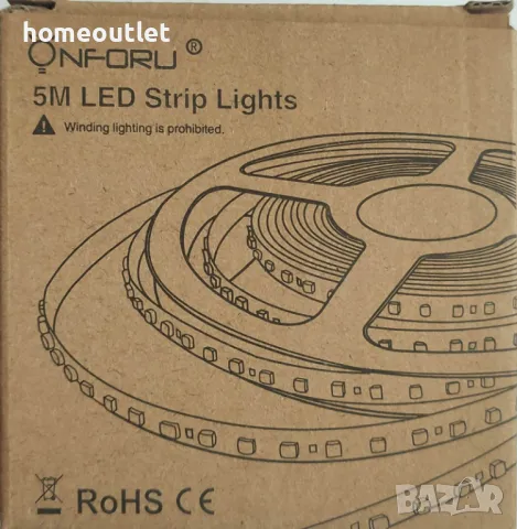 LED лента - димируема - 5 м - 3000K ONFORU 5M LED STRIP LIGHTS ON-DT31-WW-EU-NF/X00113B81N 3000K +D, снимка 2 - Лед осветление - 47341604