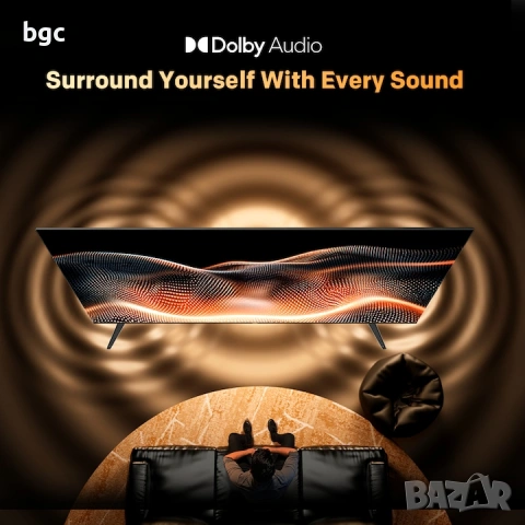 НОВ 40" SMART GoogleTV, FHD, Модел 2025 година QLED, снимка 4 - Телевизори - 53142051