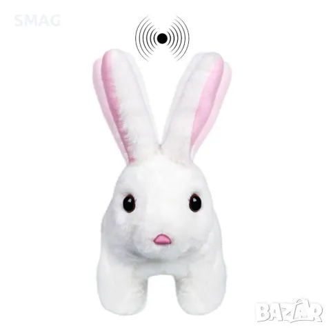 Бяло зайче с движение и звук S_1240101, снимка 2 - Плюшени играчки - 48334463