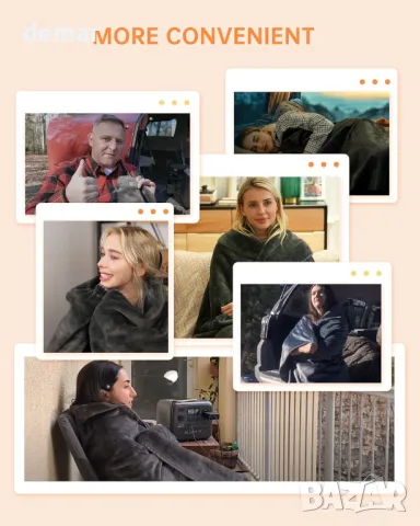 Нано нагреваемо одеяло с електрическо захранване, преносимо, дистанционно, 6 нива (125x150 см, сиво), снимка 9 - Олекотени завивки и одеяла - 50272926