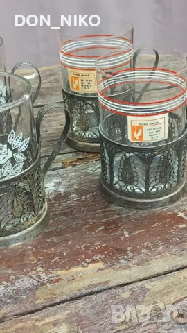 Руски Подстакани за чай, снимка 2 - Антикварни и старинни предмети - 50070301