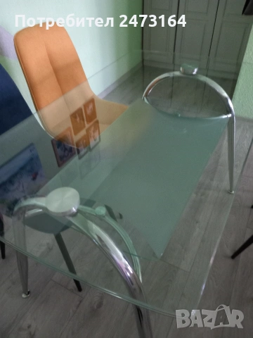 Стъклена трапезна маса , снимка 6 - Столове - 53809544