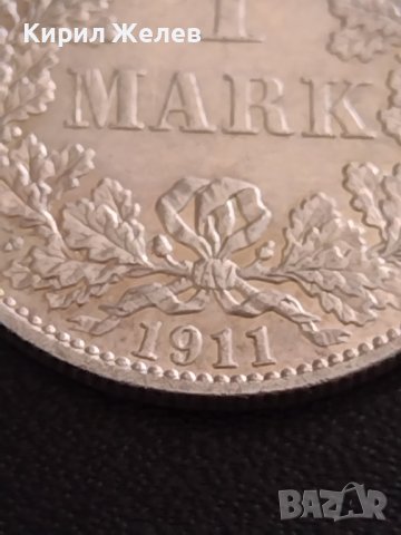 СРЕБЪРНА МОНЕТА 1 марка 1911г. Германска империя Вилхелм втори 27092, снимка 3 - Нумизматика и бонистика - 40465150