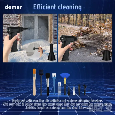 Електрическа духалка със сгъстен въздух и LED дисплей, 180000 об/мин акумулаторна, снимка 7 - Други стоки за дома - 50007471