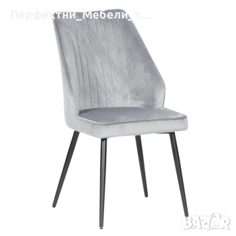 Стилен трапезен стол с полуподлакътник и плюшена нежна дамаска в 7 цвята, снимка 2 - Столове - 52398625