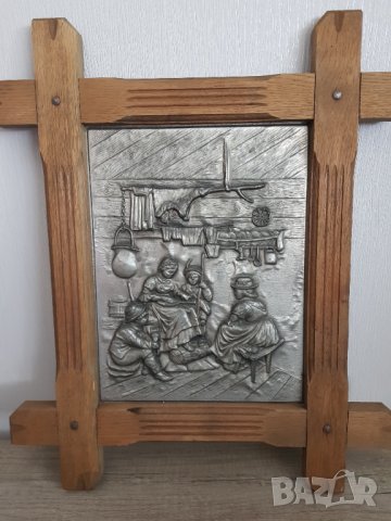 Стара немска релефна и гравирана оловно цинкова картина